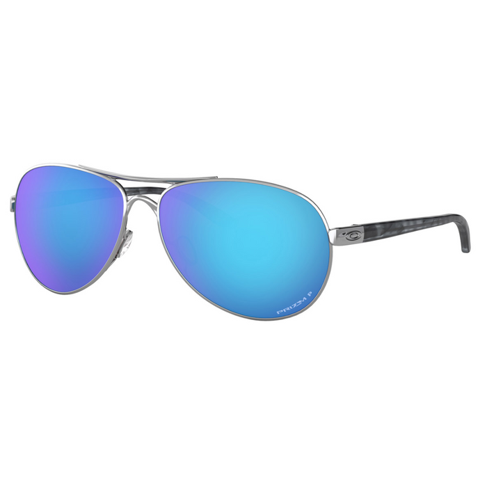 Oakley Feedback Polished Chrome with Prizm Sapphire Iridium Polarized Lens