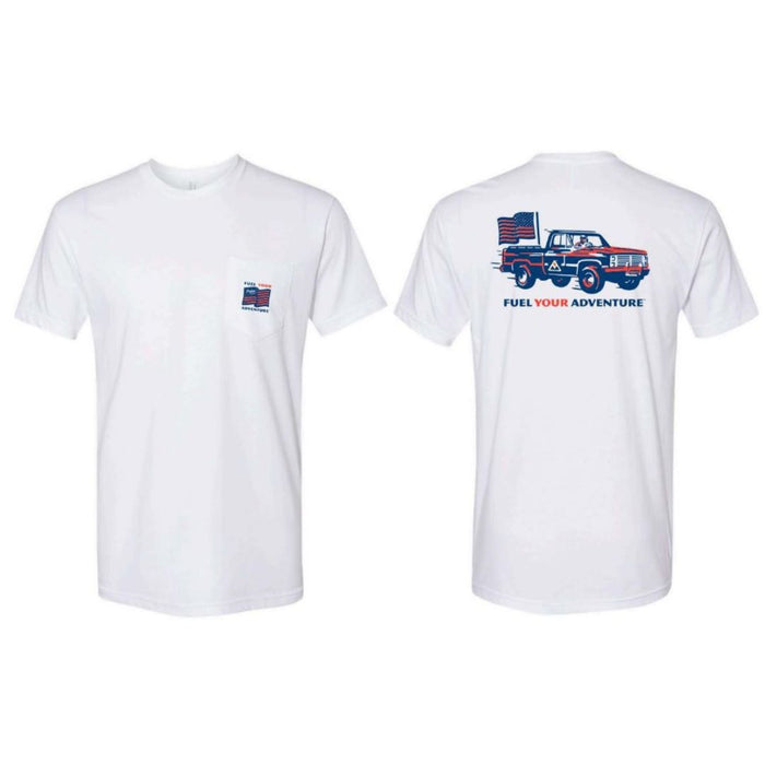 Molly's Place Short Sleeve Pocket Tee Patriot Truck Shirt