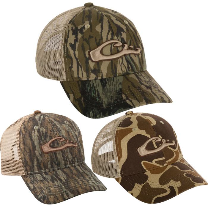 Drake 6 Panel Camo Mesh Back Cap DH3011