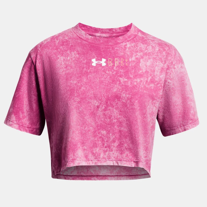 Under Armour Women's UA Wash Logo Repeat Crop Short Sleeve 1385993 FINAL SALE