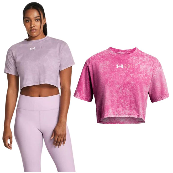 Under Armour Women's UA Wash Logo Repeat Crop Short Sleeve 1385993 FINAL SALE