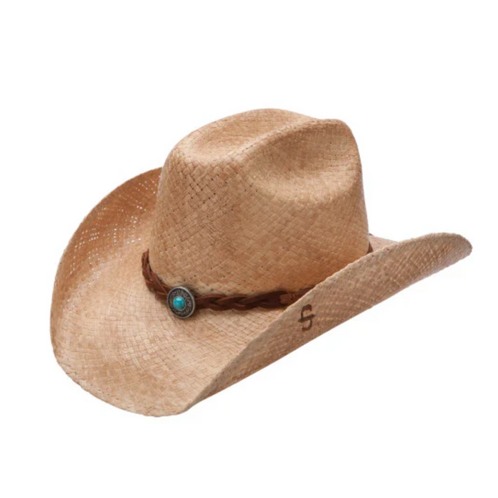 HATCO Stetson Straw Hat - Flatrock - Natural / Burned SSFLTR-7434-BU