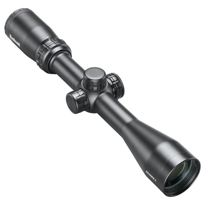 black three turret rifle scope