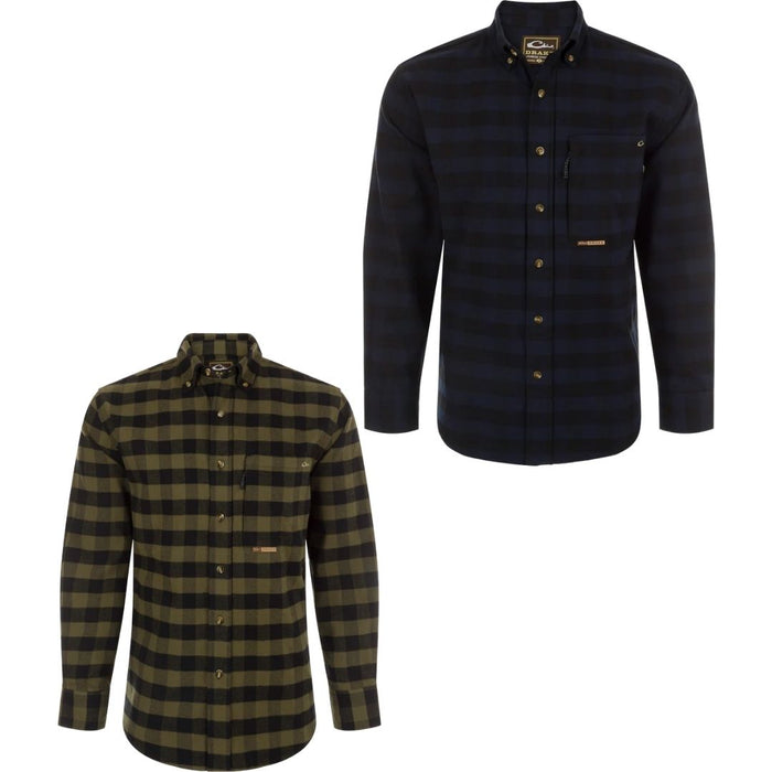 Drake Autumn Brushed Twill Plaid Long Sleeve DS2185