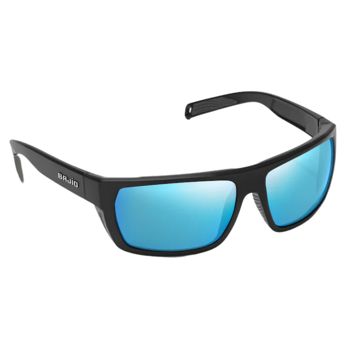 Bajio Palometa Sunglasses Black Matte with Blue Mirror Poly Lens PAL220031